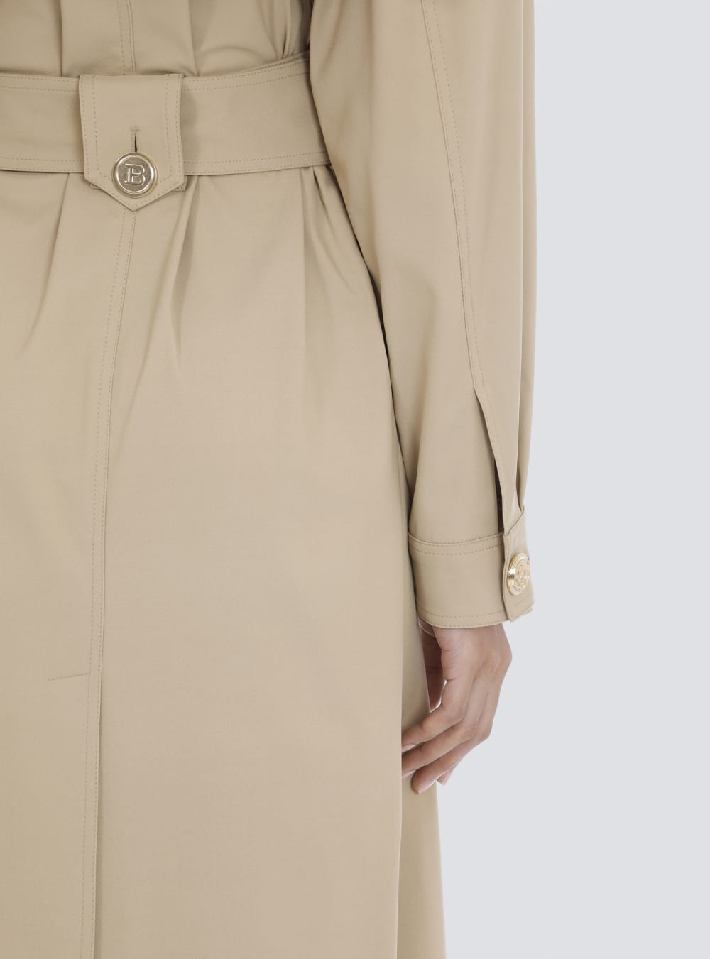 Women's Balmain Trench Jackets Beige | USA 2JF6mIJ4