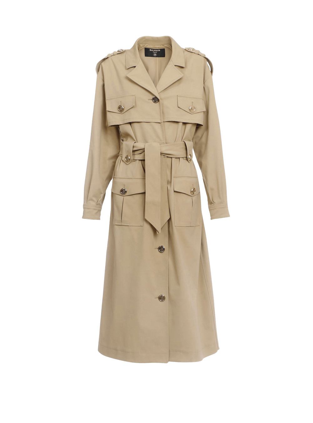 Women\'s Balmain Trench Jackets Beige | USA 2JF6mIJ4