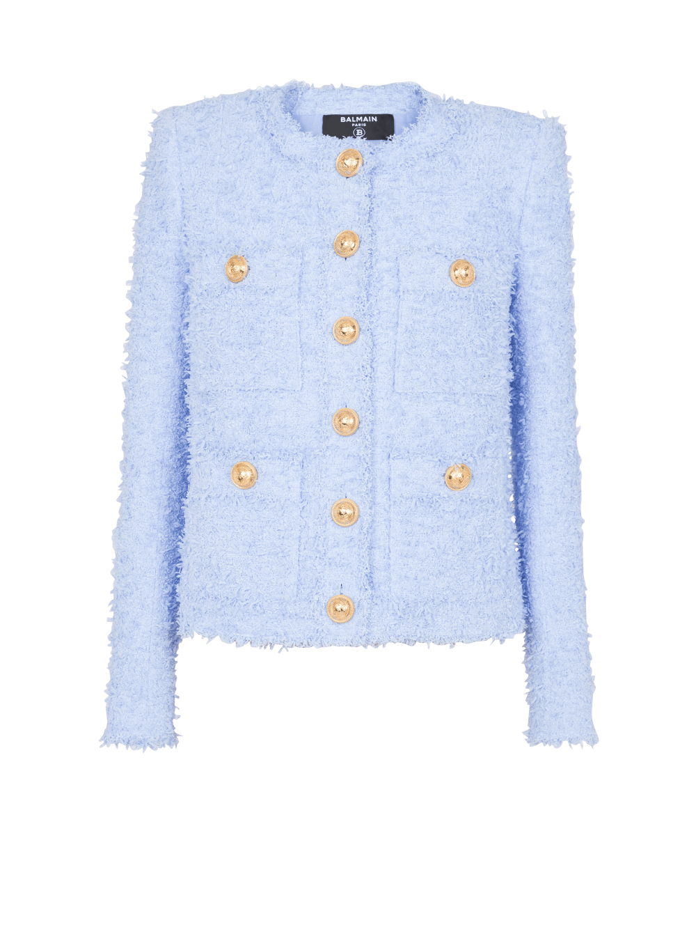 Women\'s Balmain Tweed Suit Jackets Blue | USA TXc6anab