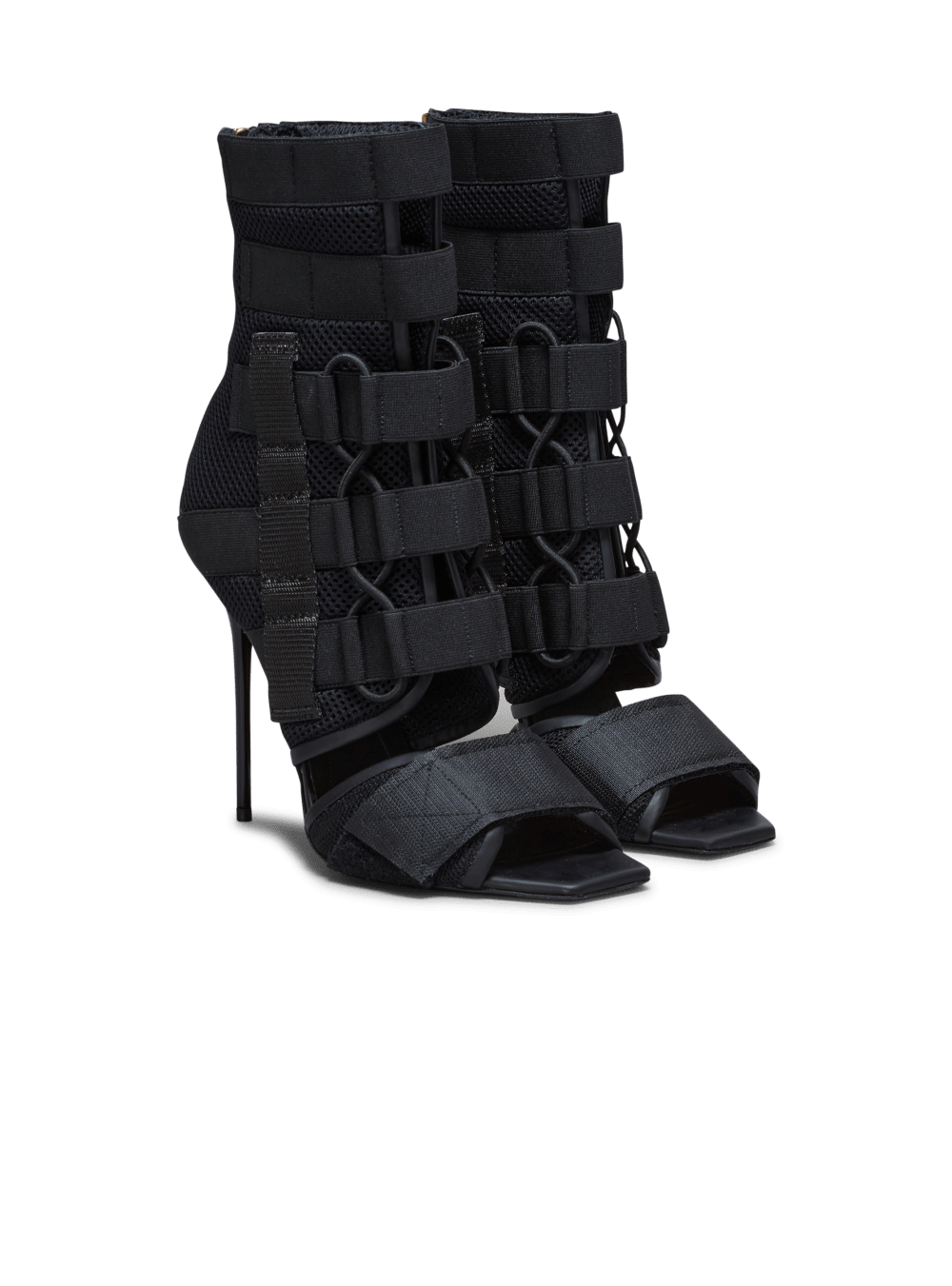 Women's Balmain Uma In Velcro And Mesh Sandals Black | USA RZyZwQp8