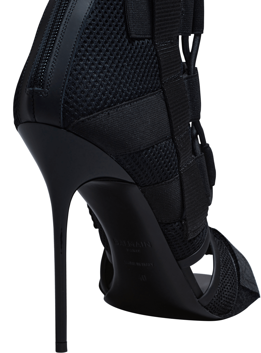 Women's Balmain Uma In Velcro And Mesh Sandals Black | USA RZyZwQp8