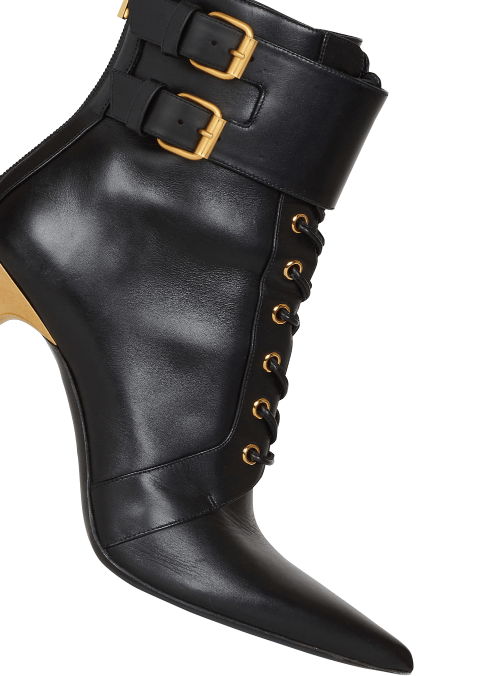 Women's Balmain Uria Leather Ankle Boots Black | USA N7ELlAhy