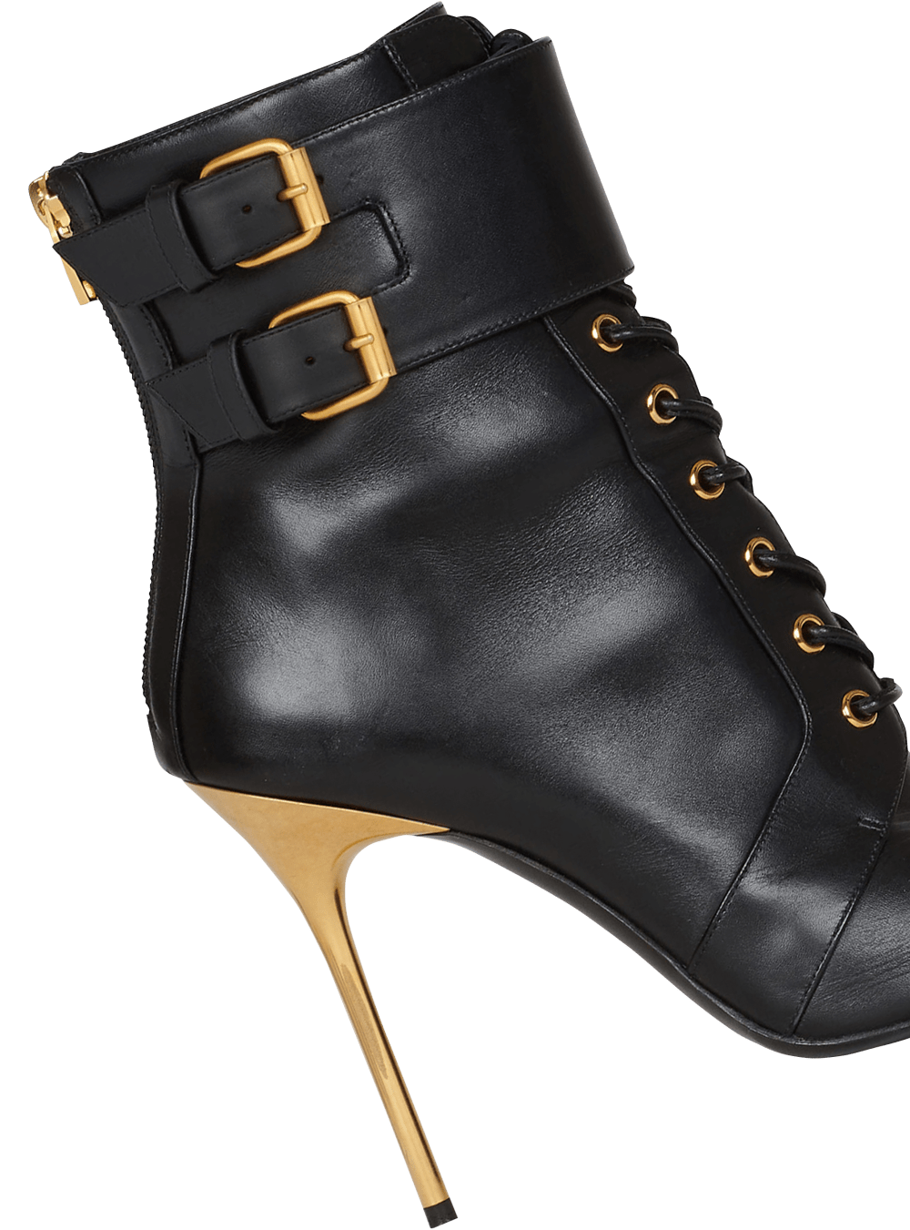 Women's Balmain Uria Leather Ankle Boots Black | USA N7ELlAhy