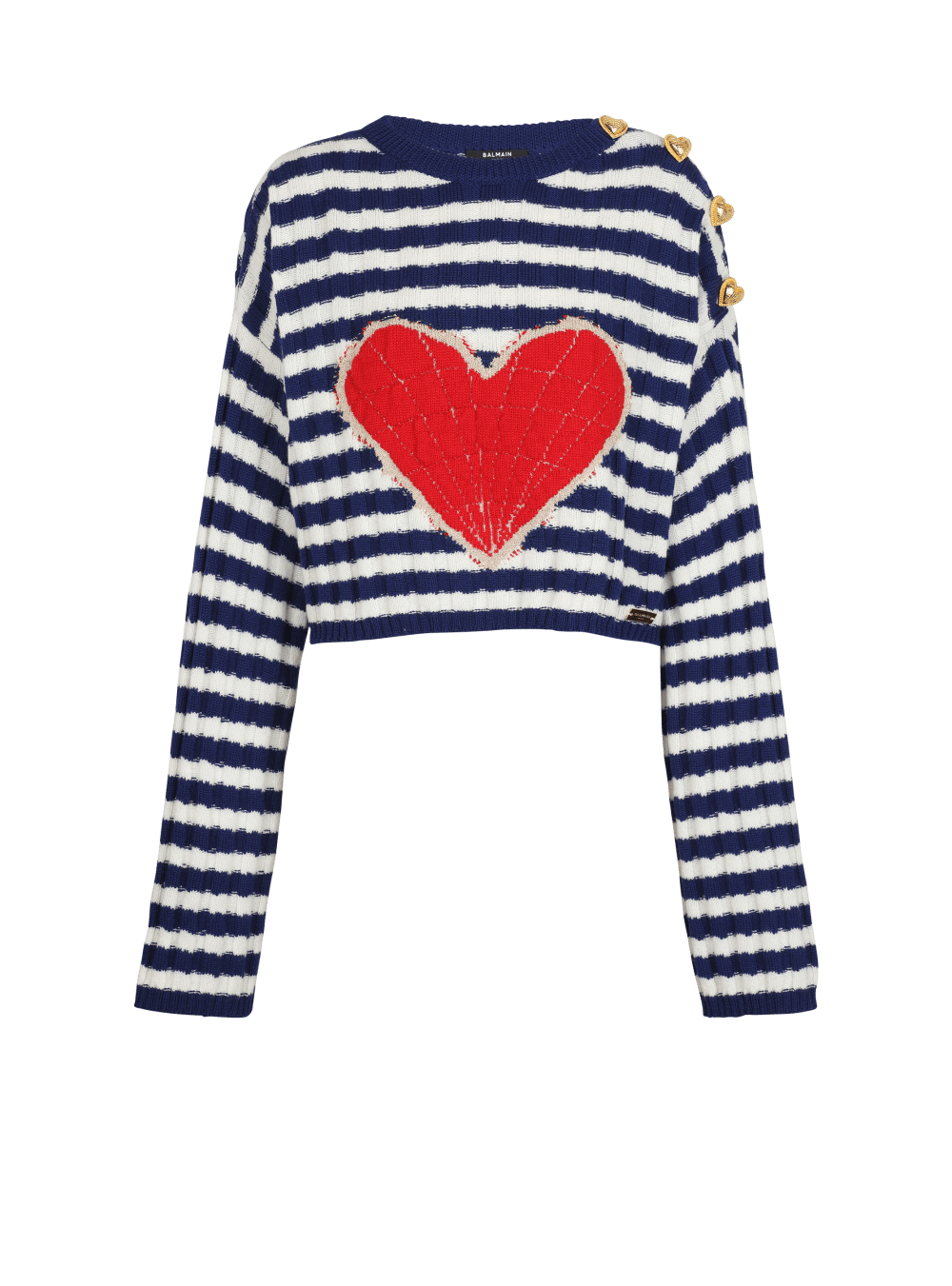 Women's Balmain Valentine's Day Printed Knit Jumpers Blue | USA epyFvO6C