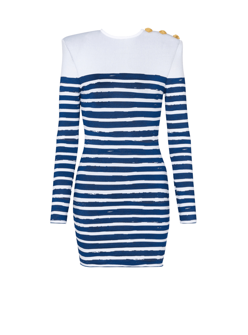 Women\'s Balmain Valentine\'s Day Striped Print Dress Blue | USA bpuJZnEJ