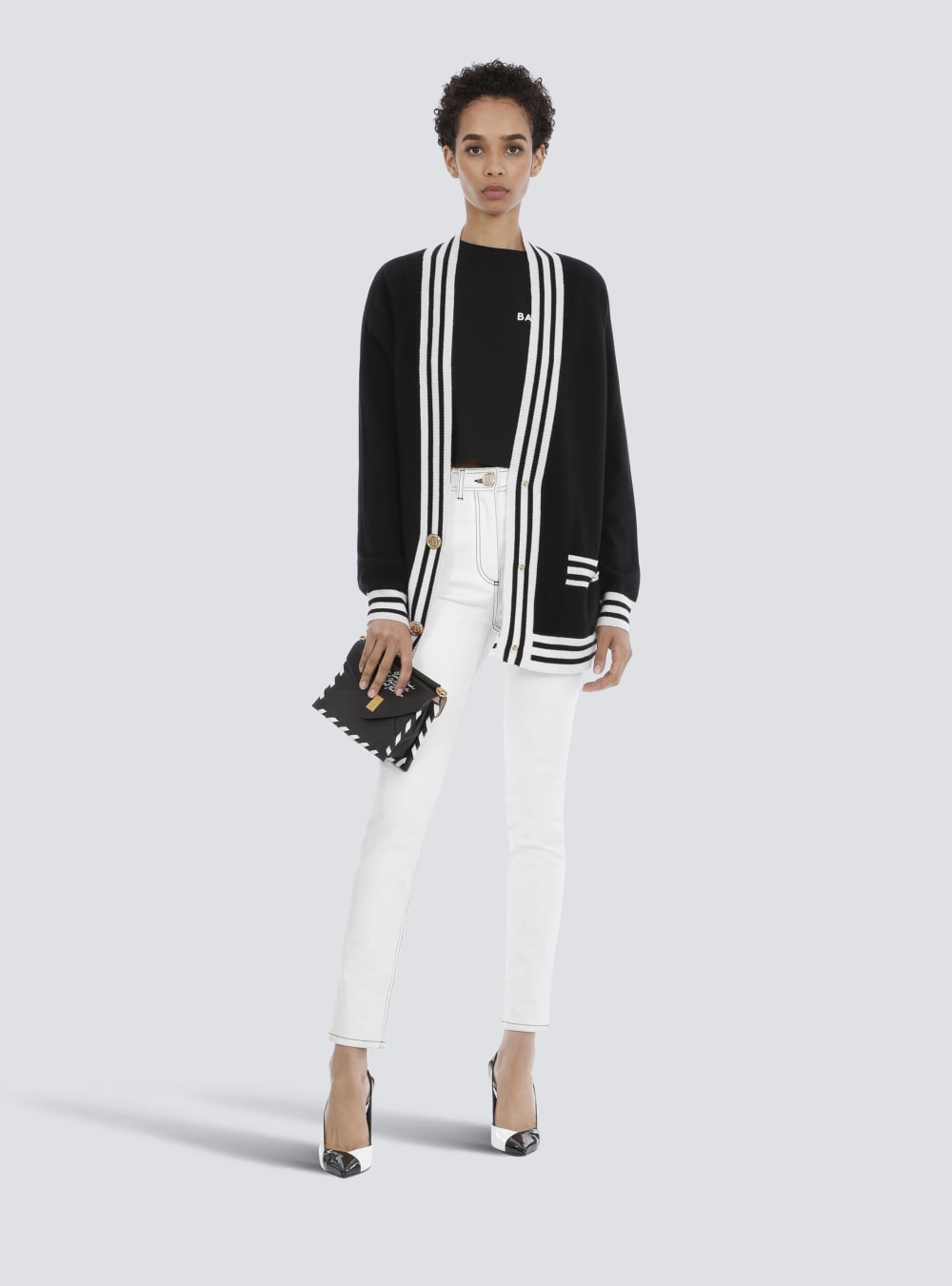 Women's Balmain Wool And Cashmere Cardigan Black | USA haXNgsYQ