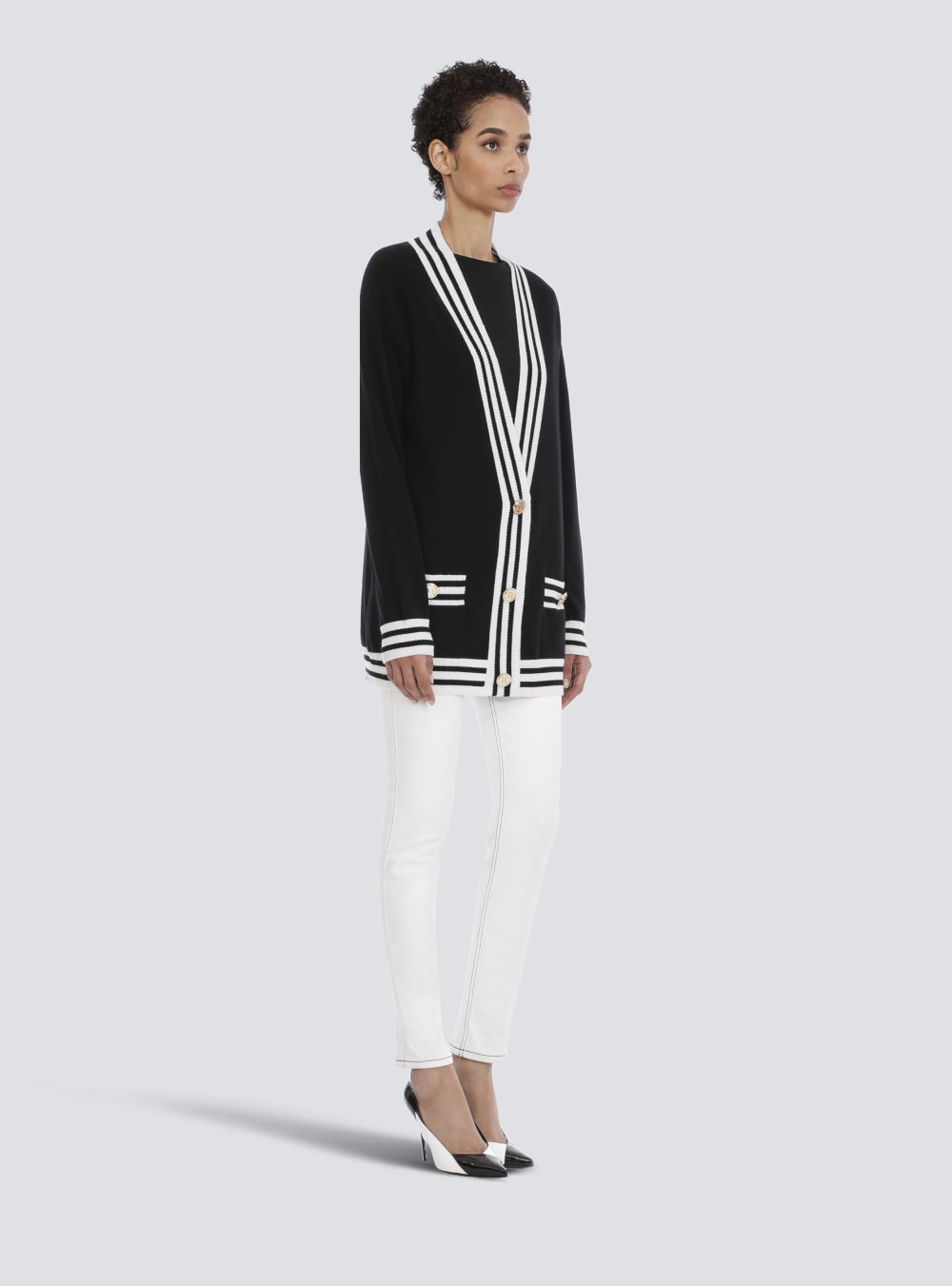 Women's Balmain Wool And Cashmere Cardigan Black | USA haXNgsYQ