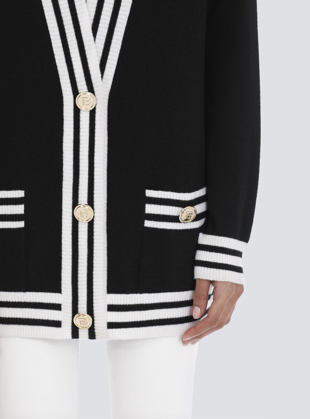 Women's Balmain Wool And Cashmere Cardigan Black | USA haXNgsYQ