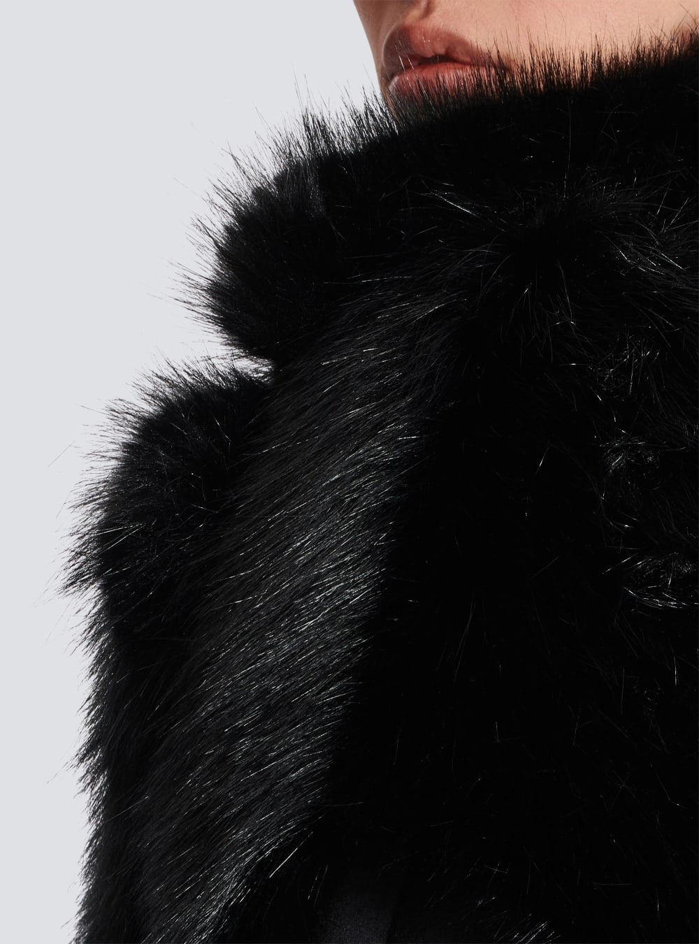 Women's Balmain Wool And Faux Fur Jackets Black | USA PVZ2RPHL