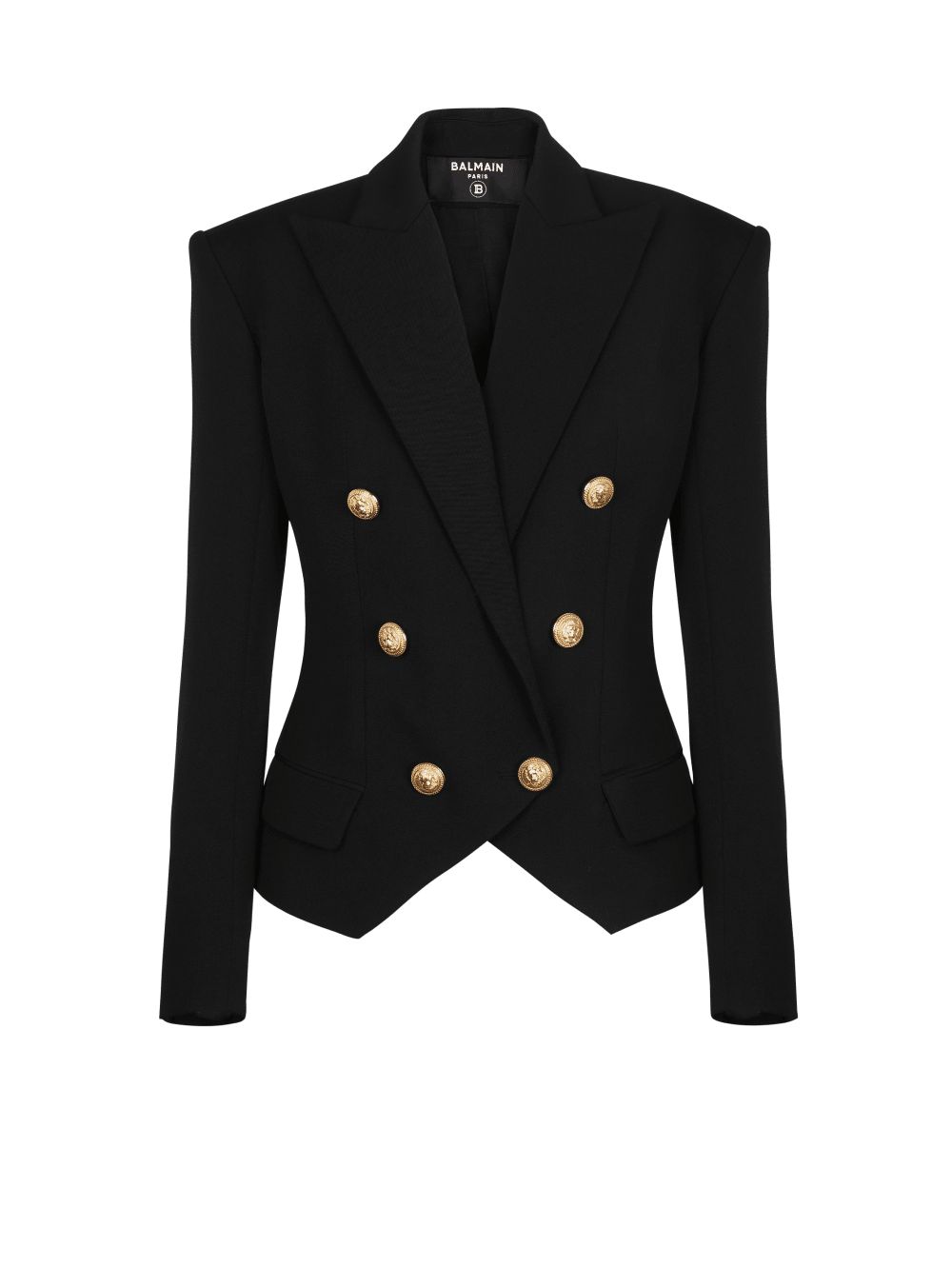 Women\'s Balmain Wool Double-breasted Blazers Black | USA ahpvKHYJ