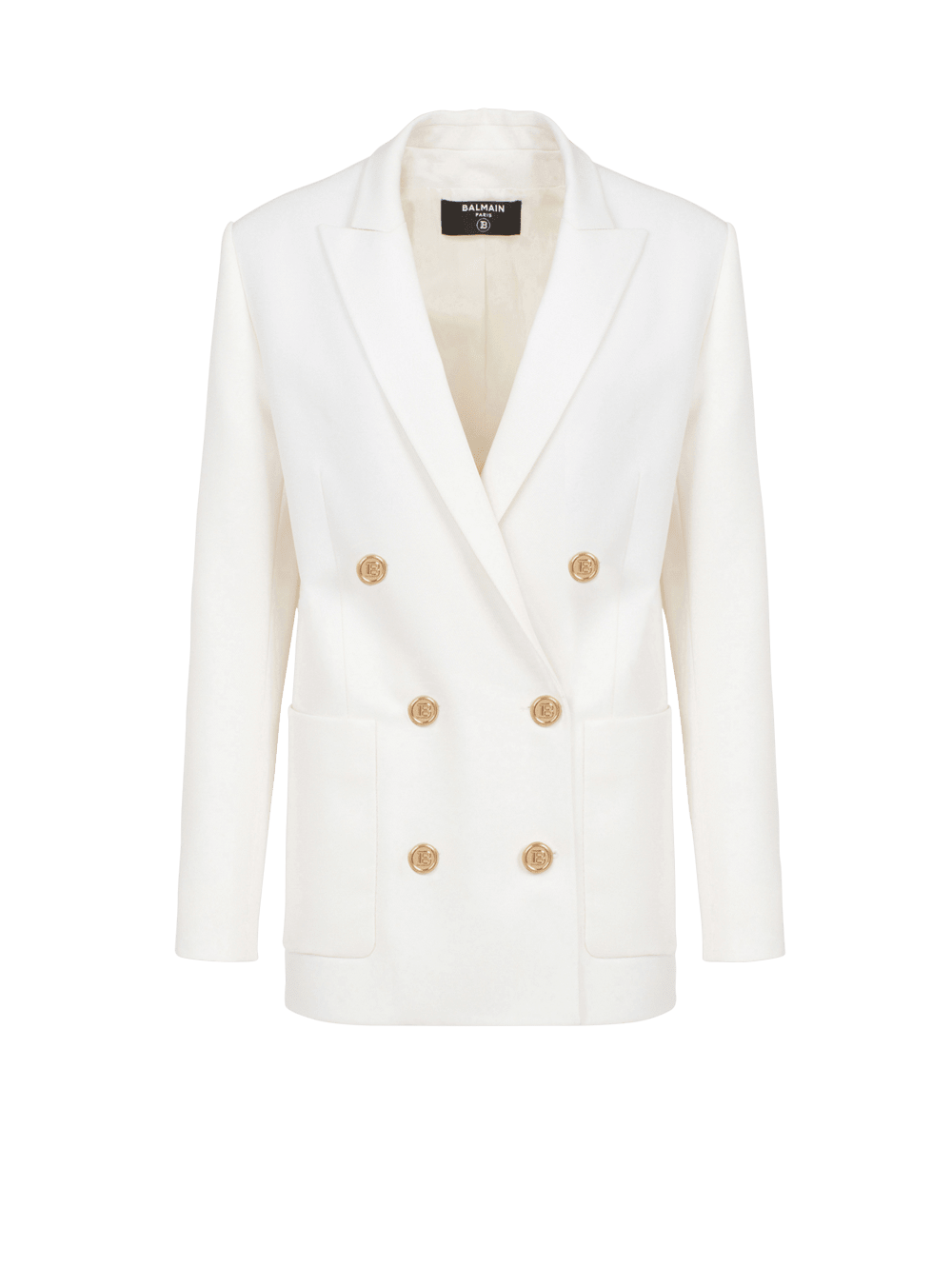 Women\'s Balmain Wool Double-breasted Boyfriend Jackets White | USA K8sy22Yh