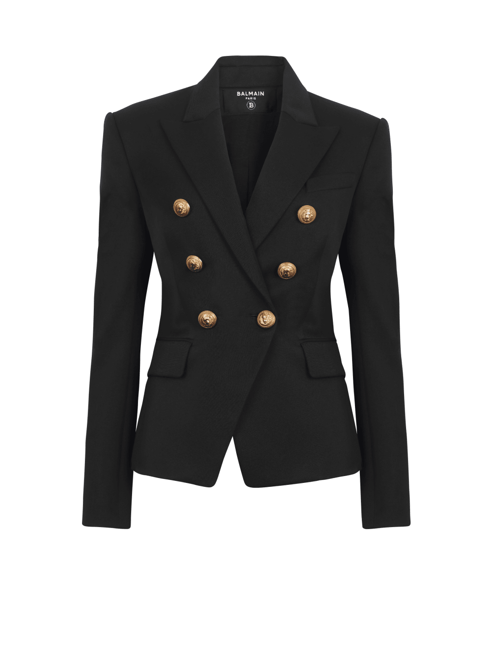 Women\'s Balmain Wool Double-breasted Jackets Black | USA 9mH8MPQR