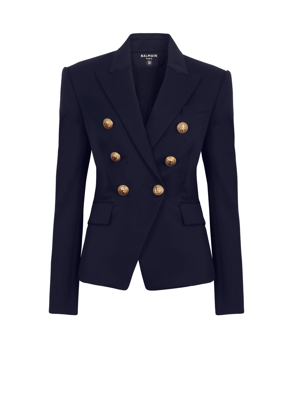 Women\'s Balmain Wool Double-breasted Jackets Navy | USA qSpBrtST