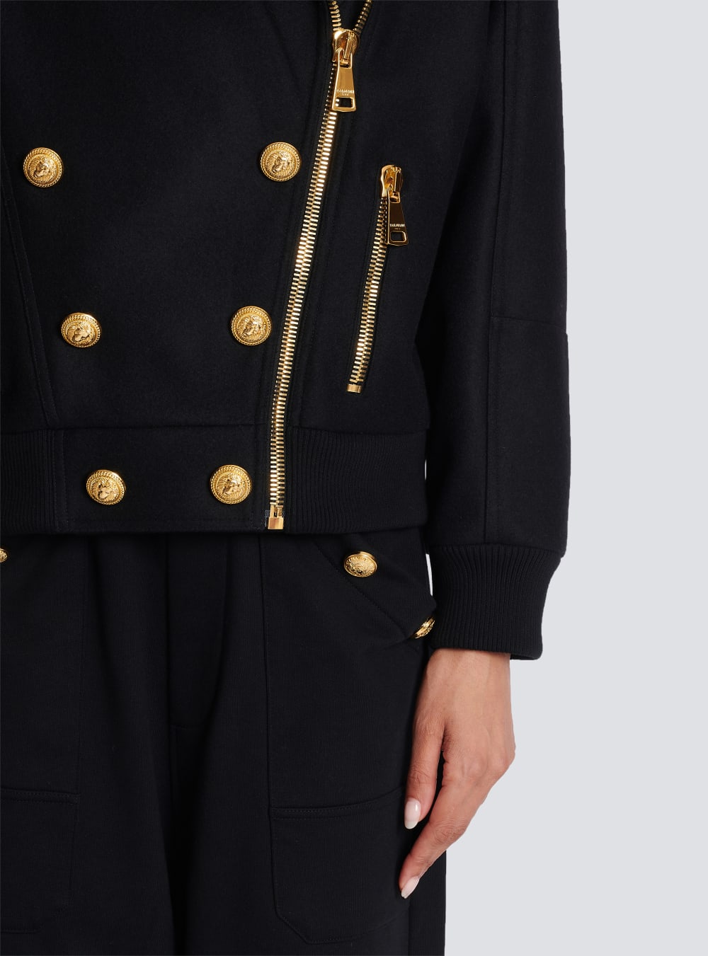 Women's Balmain Wool Jackets Black | USA fMm4bqsJ