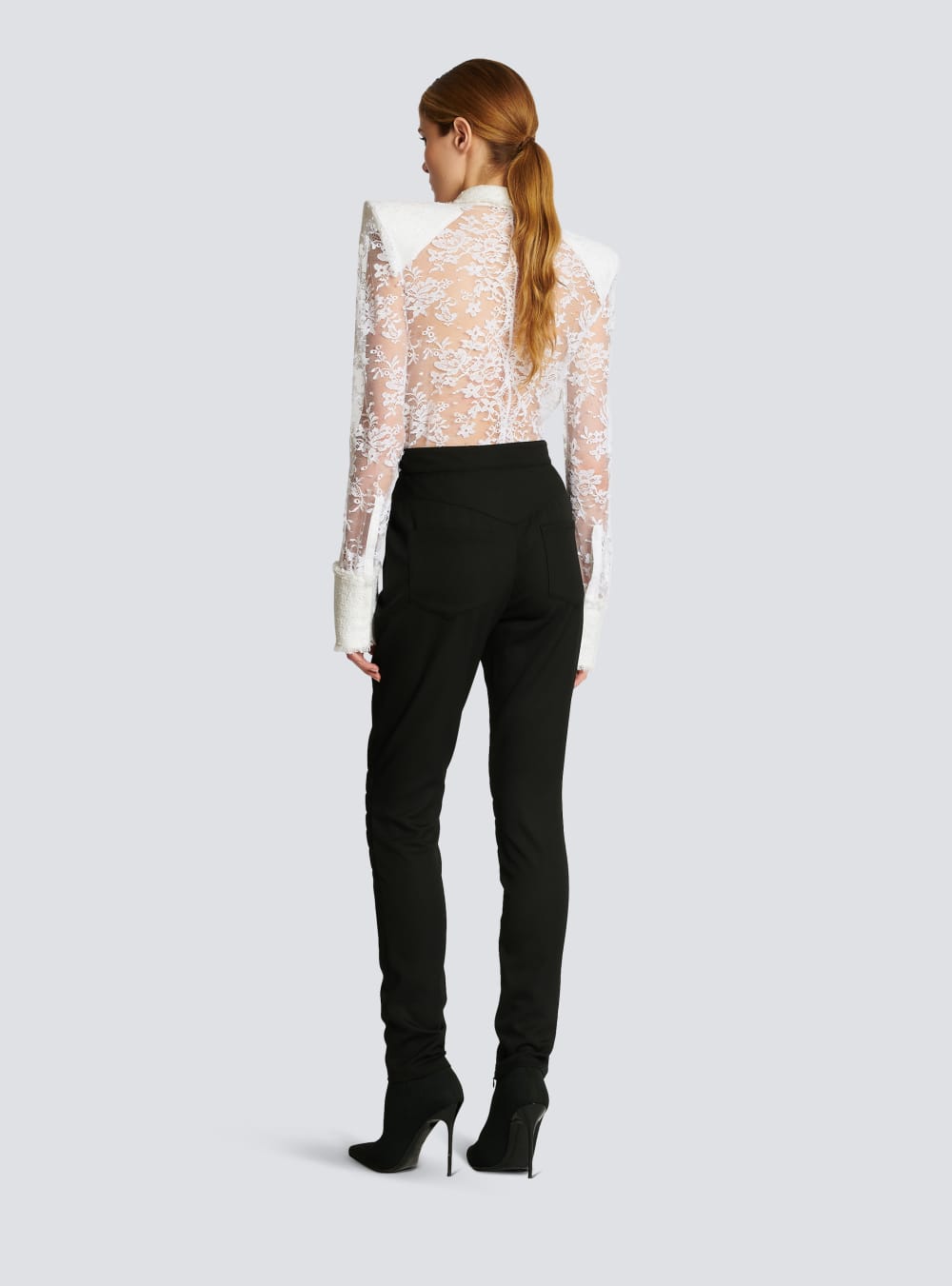 Women's Balmain Wool Skinny-fit Trousers Black | USA ddKvArdO