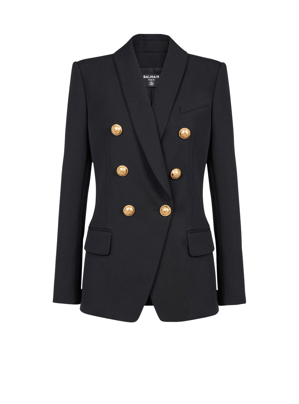 Women's Balmain Wool With Double-breasted Buttoned Closure Blazers Black | USA mTObb3o6