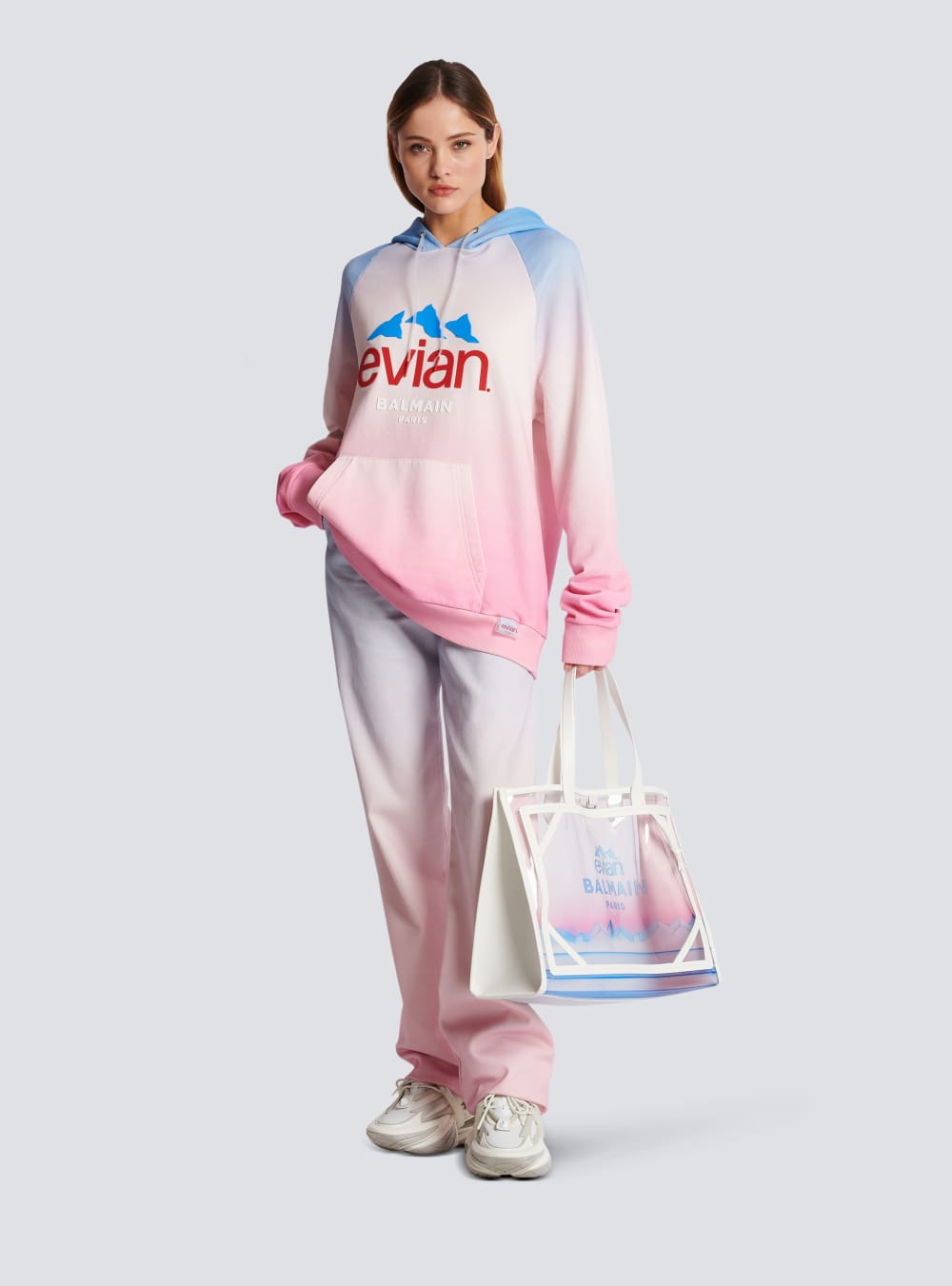 Women's Balmain X Evian-gradient Sweatshirts Multicolor | USA XfyRVGKF