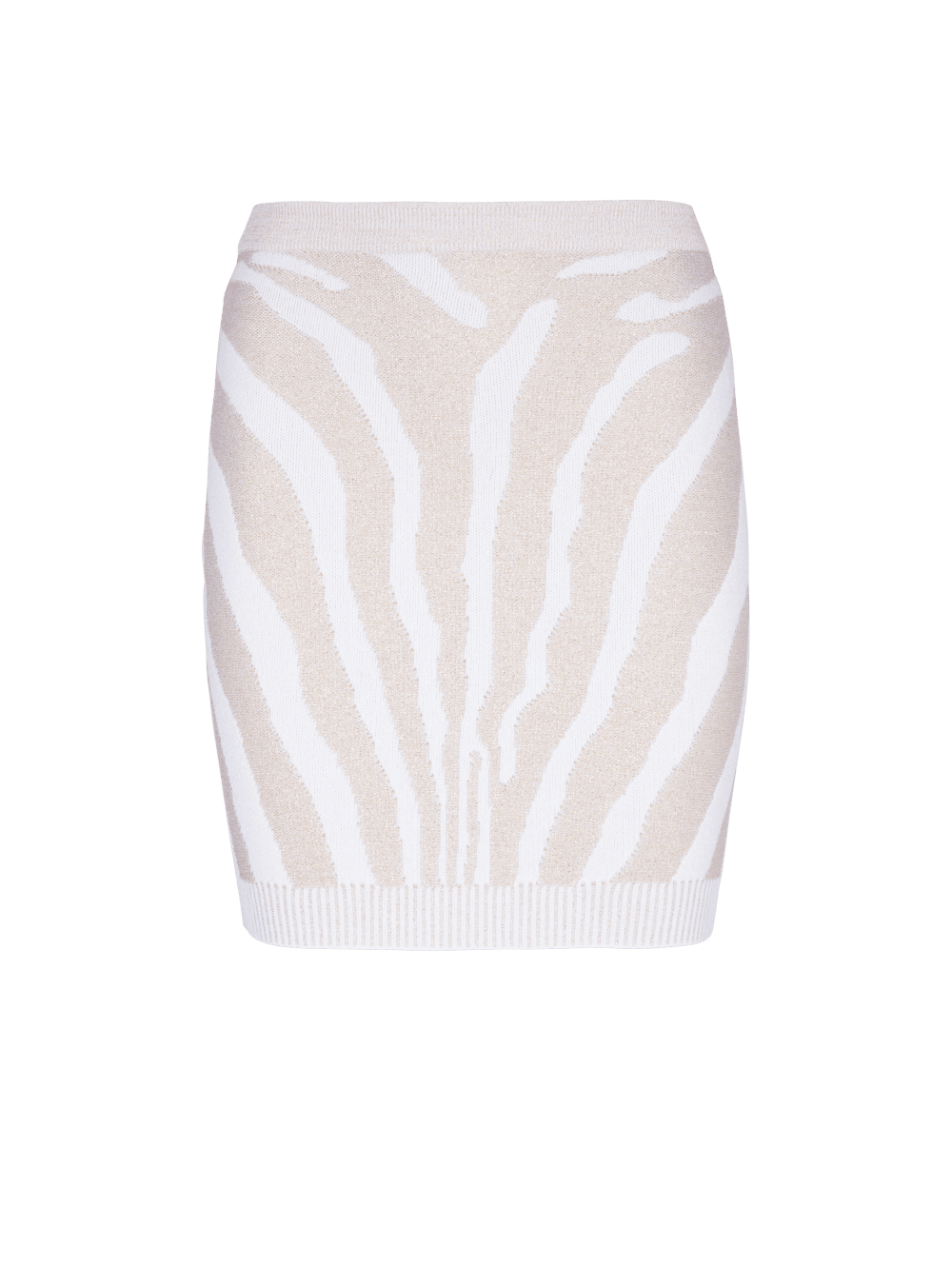 Women\'s Balmain Zebra Knit Short Skirts White | USA iobAV7qV