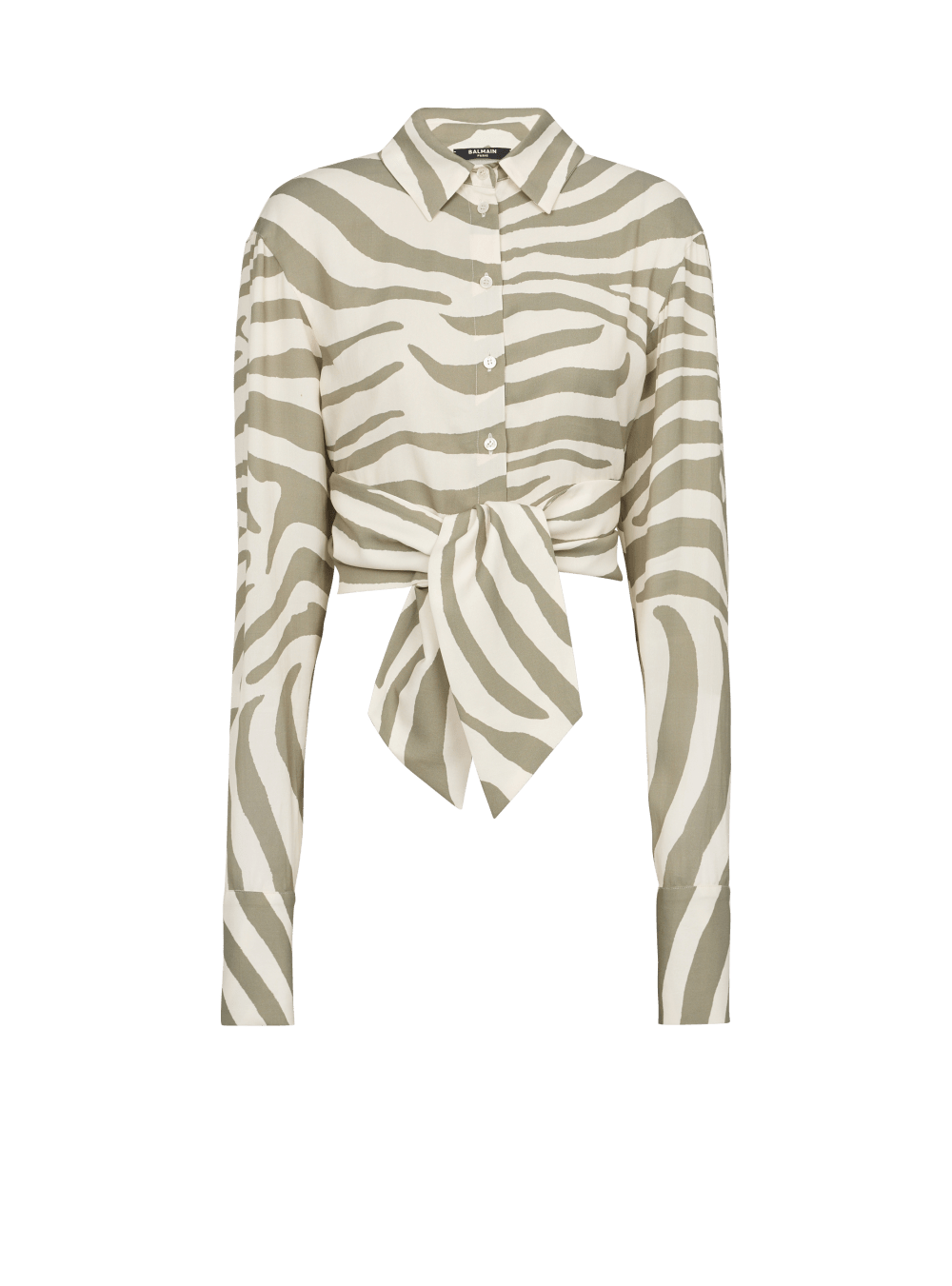 Women\'s Balmain Zebra Print Shirts Khaki | USA 7fwfVAlO